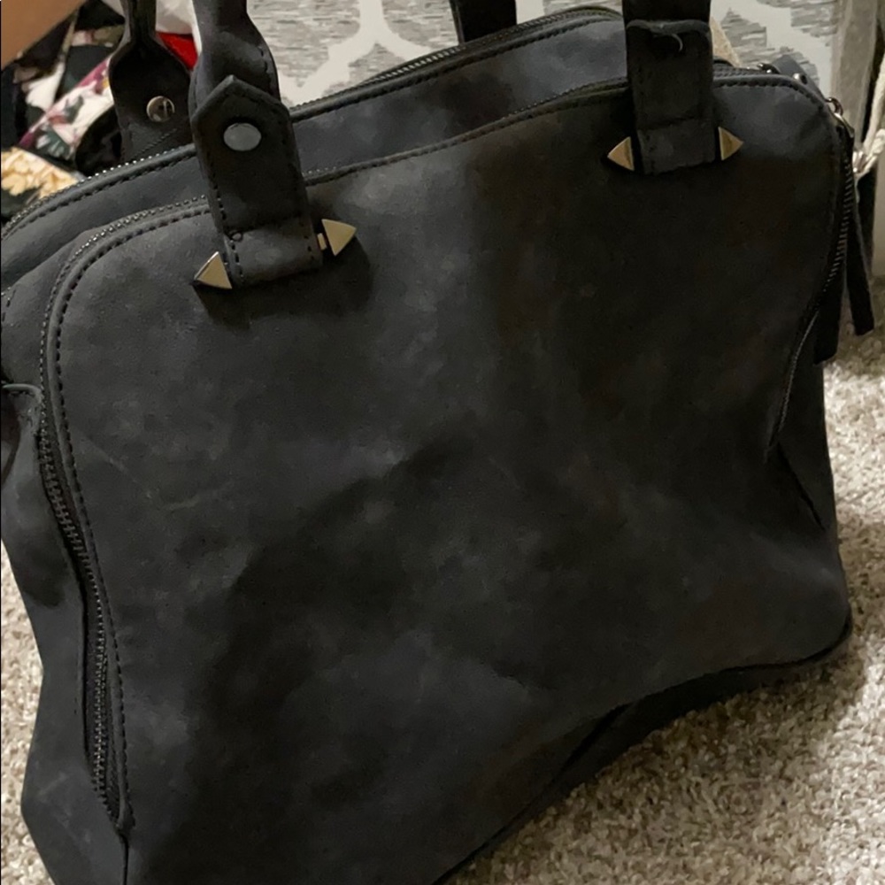 Grey Purse with Roses - Picture 2 of 3